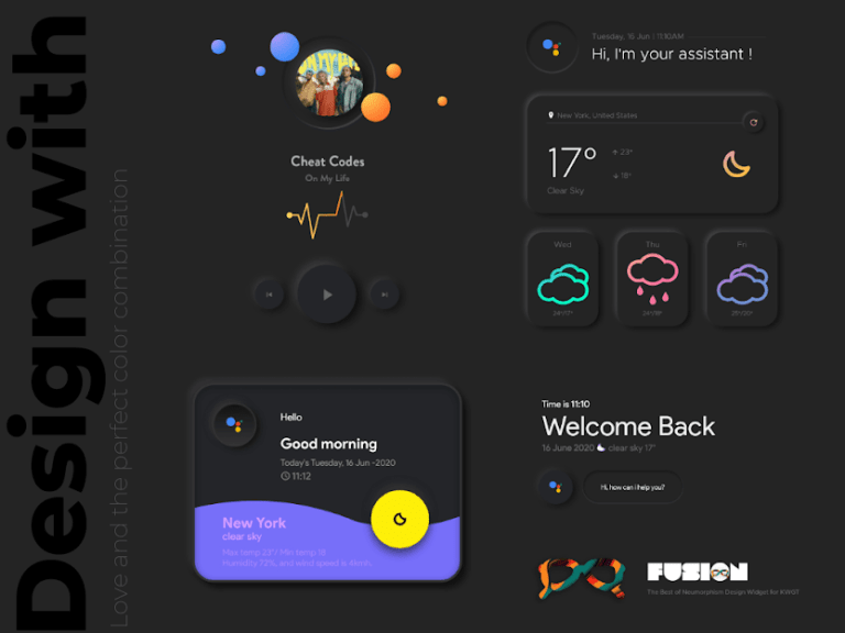 Fusion for KWGT Dark Theme