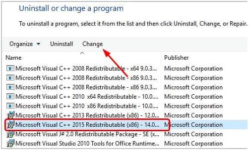 Microsoft Visual C++ 2015 Redistributable